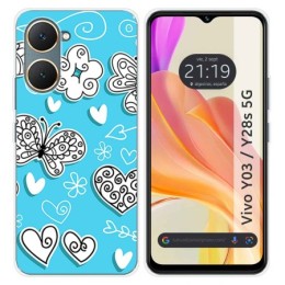 Funda Silicona para Vivo Y03 / Y28s 5G diseño Mariposas Dibujos