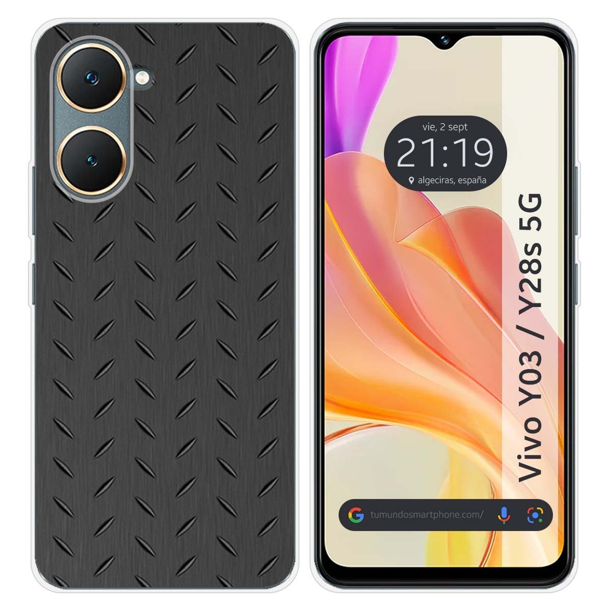 Funda Silicona para Vivo Y03 / Y28s 5G diseño Metal Dibujos