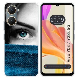 Funda Silicona para Vivo Y03 / Y28s 5G diseño Ojo Dibujos