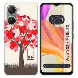 Funda Silicona para Vivo Y03 / Y28s 5G diseño Pajaritos Dibujos