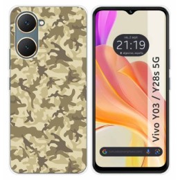 Funda Silicona para Vivo Y03 / Y28s 5G diseño Sand Camuflaje Dibujos