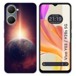 Funda Silicona para Vivo Y03 / Y28s 5G diseño Tierra Dibujos