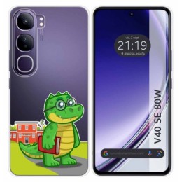 Funda Silicona Transparente para Vivo V40 SE 5G 80W diseño Coco Dibujos