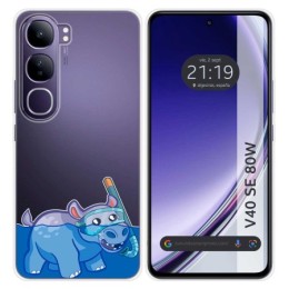 Funda Silicona Transparente para Vivo V40 SE 5G 80W diseño Hipo Dibujos