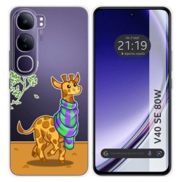 Funda Silicona Transparente para Vivo V40 SE 5G 80W diseño Jirafa Dibujos
