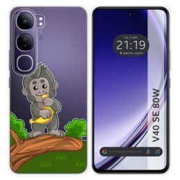Funda Silicona Transparente para Vivo V40 SE 5G 80W diseño Mono Dibujos