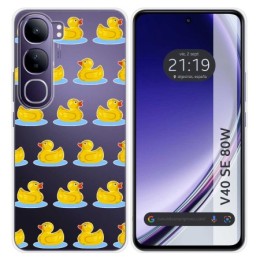 Funda Silicona Transparente para Vivo V40 SE 5G 80W diseño Pato Dibujos