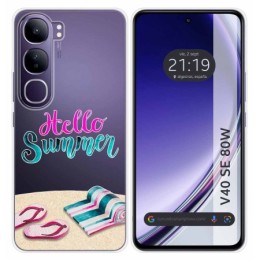 Funda Silicona Transparente para Vivo V40 SE 5G 80W diseño Summer Dibujos