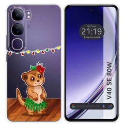 Funda Silicona Transparente para Vivo V40 SE 5G 80W diseño Suricata Dibujos
