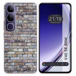 Funda Silicona para Vivo V40 SE 5G 80W diseño Ladrillo 02 Dibujos