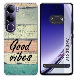 Funda Silicona para Vivo V40 SE 5G 80W diseño Madera 01 Dibujos