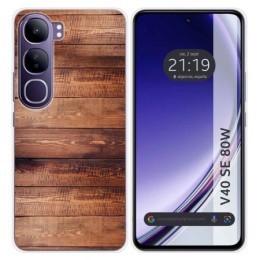 Funda Silicona para Vivo V40 SE 5G 80W diseño Madera 02 Dibujos
