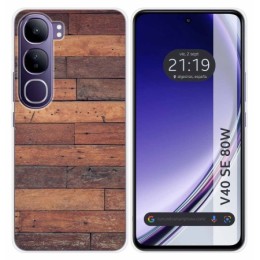Funda Silicona para Vivo V40 SE 5G 80W diseño Madera 03 Dibujos