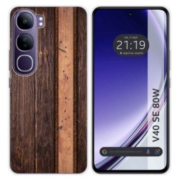 Funda Silicona para Vivo V40 SE 5G 80W diseño Madera 05 Dibujos