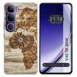 Funda Silicona para Vivo V40 SE 5G 80W diseño Madera 07 Dibujos