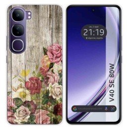 Funda Silicona para Vivo V40 SE 5G 80W diseño Madera 08 Dibujos