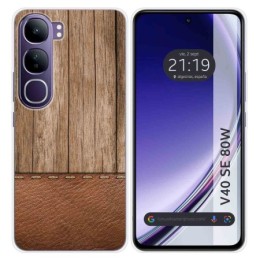 Funda Silicona para Vivo V40 SE 5G 80W diseño Madera 09 Dibujos