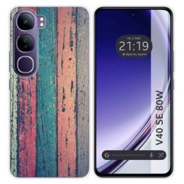Funda Silicona para Vivo V40 SE 5G 80W diseño Madera 10 Dibujos