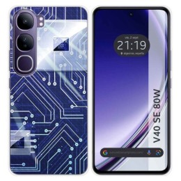 Funda Silicona para Vivo V40 SE 5G 80W diseño Circuito Dibujos