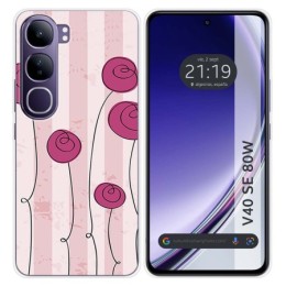 Funda Silicona para Vivo V40 SE 5G 80W diseño Flores Vintage Dibujos