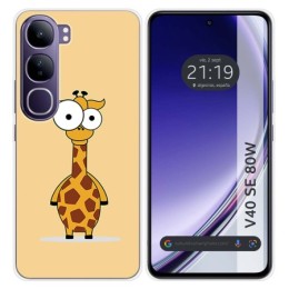 Funda Silicona para Vivo V40 SE 5G 80W diseño Jirafa Dibujos