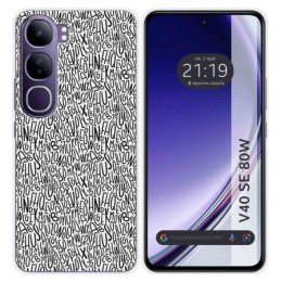 Funda Silicona para Vivo V40 SE 5G 80W diseño Letras Dibujos