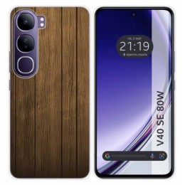 Funda Silicona para Vivo V40 SE 5G 80W diseño Madera Dibujos