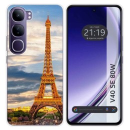 Funda Silicona para Vivo V40 SE 5G 80W diseño Paris Dibujos