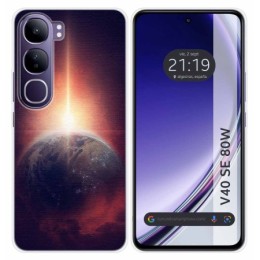Funda Silicona para Vivo V40 SE 5G 80W diseño Tierra Dibujos