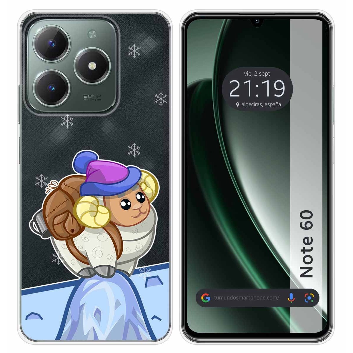 Funda Silicona Transparente para Realme Note 60 diseño Cabra Dibujos