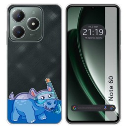 Funda Silicona Transparente para Realme Note 60 diseño Hipo Dibujos
