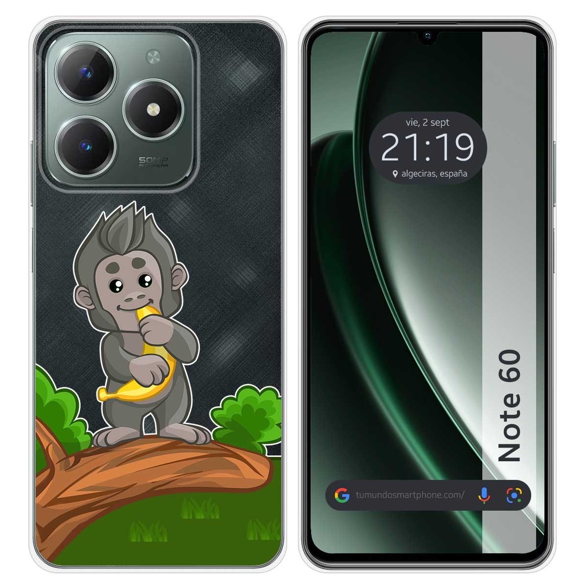 Funda Silicona Transparente para Realme Note 60 diseño Mono Dibujos