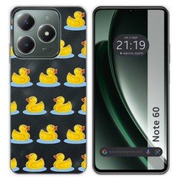 Funda Silicona Transparente para Realme Note 60 diseño Pato Dibujos