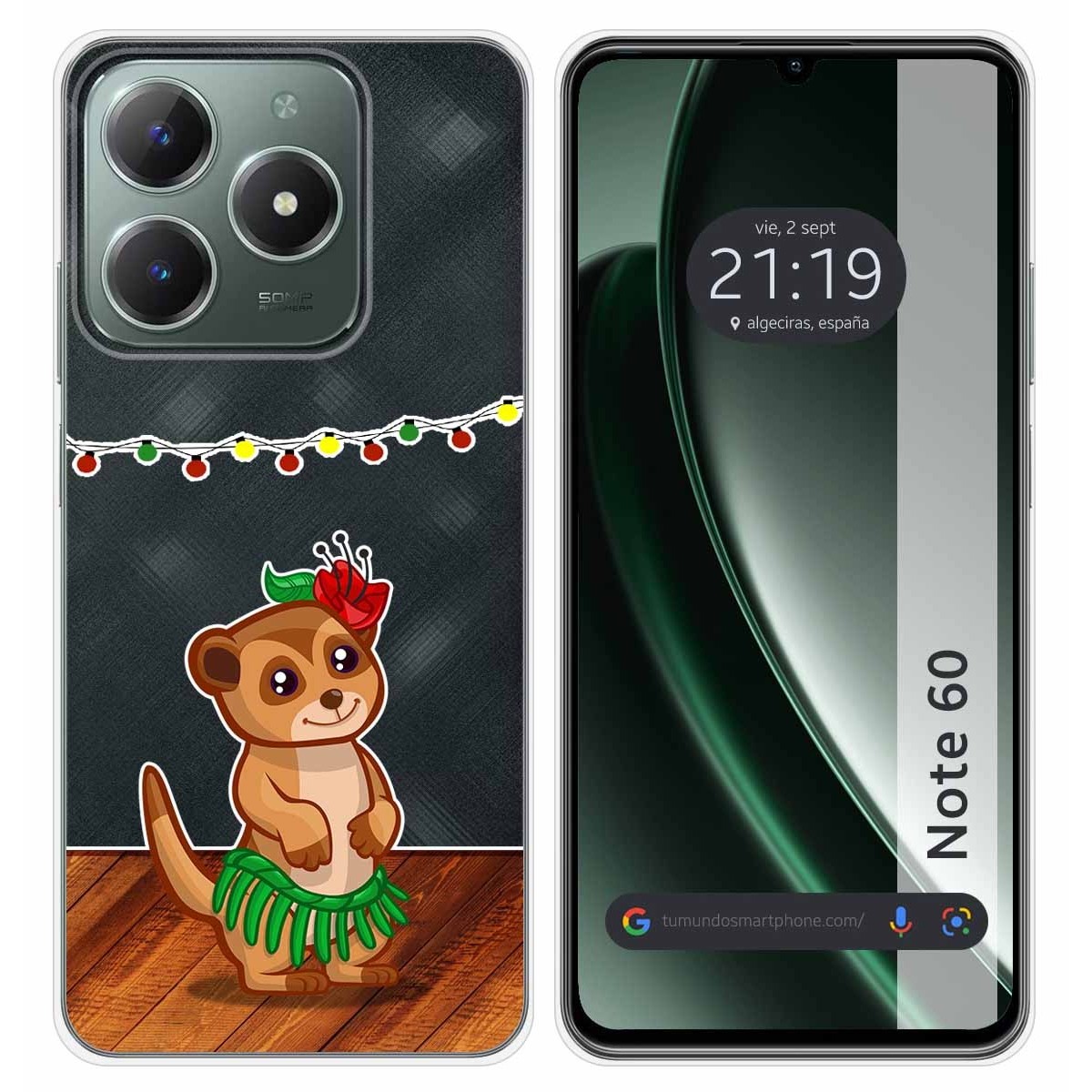 Funda Silicona Transparente para Realme Note 60 diseño Suricata Dibujos