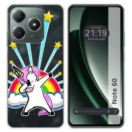 Funda Silicona Transparente para Realme Note 60 diseño Unicornio Dibujos