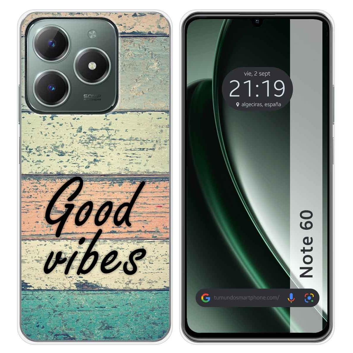 Funda Silicona para Realme Note 60 diseño Madera 01 Dibujos