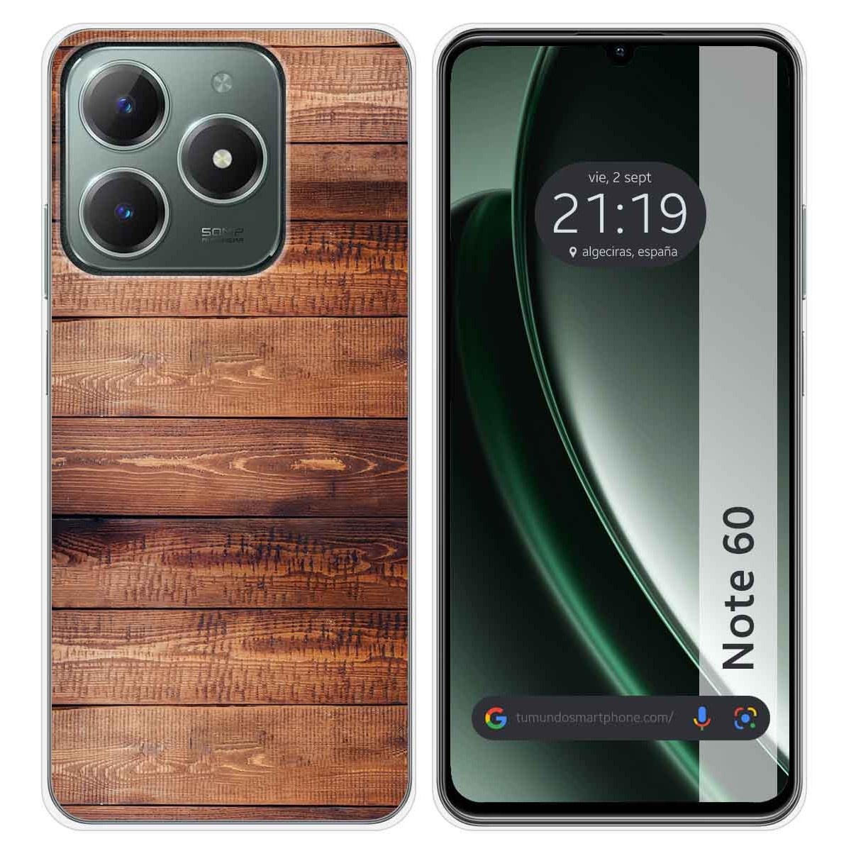 Funda Silicona para Realme Note 60 diseño Madera 02 Dibujos