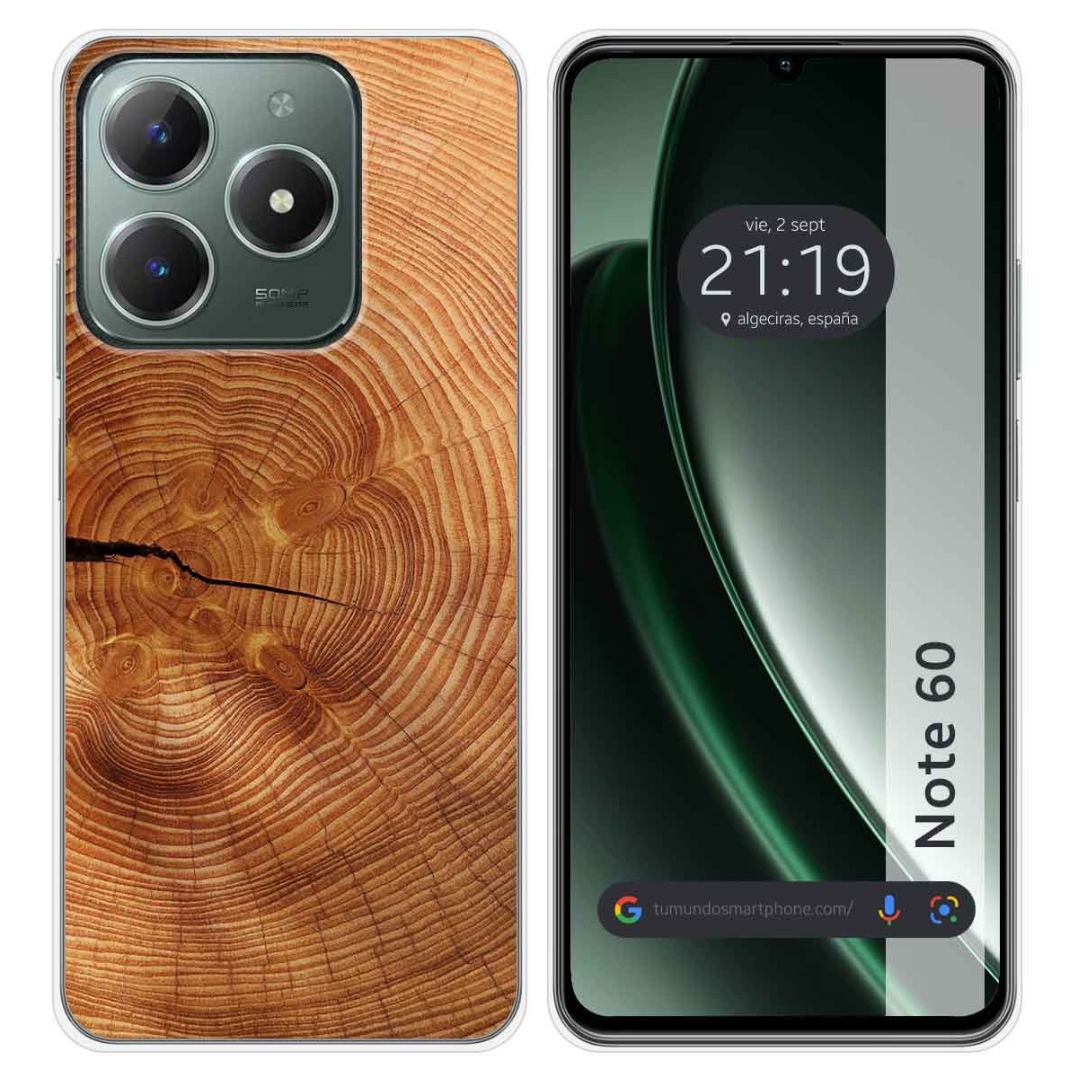 Funda Silicona para Realme Note 60 diseño Madera 04 Dibujos