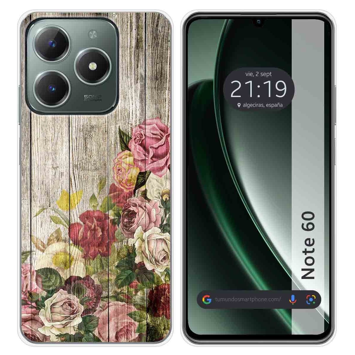 Funda Silicona para Realme Note 60 diseño Madera 08 Dibujos