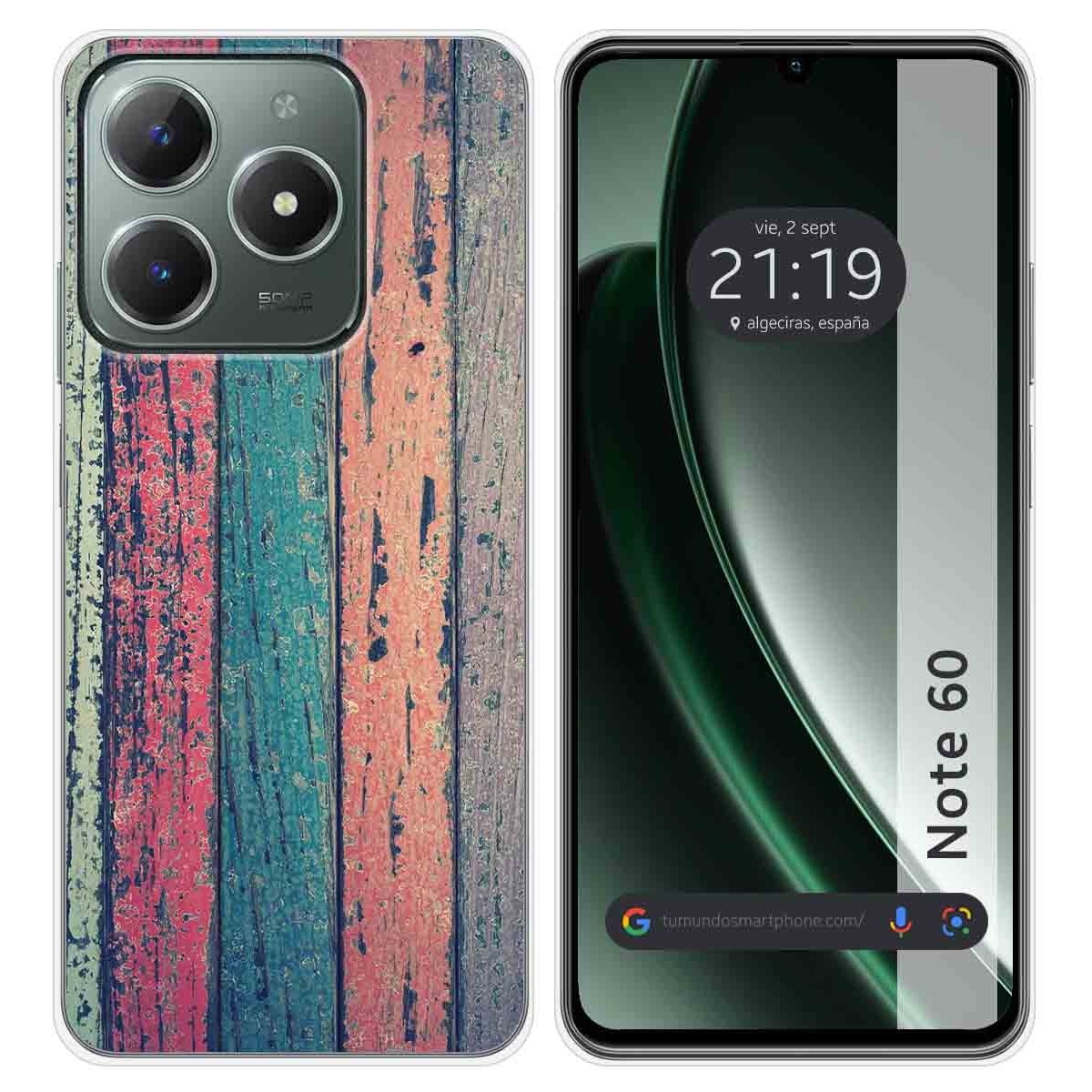 Funda Silicona para Realme Note 60 diseño Madera 10 Dibujos