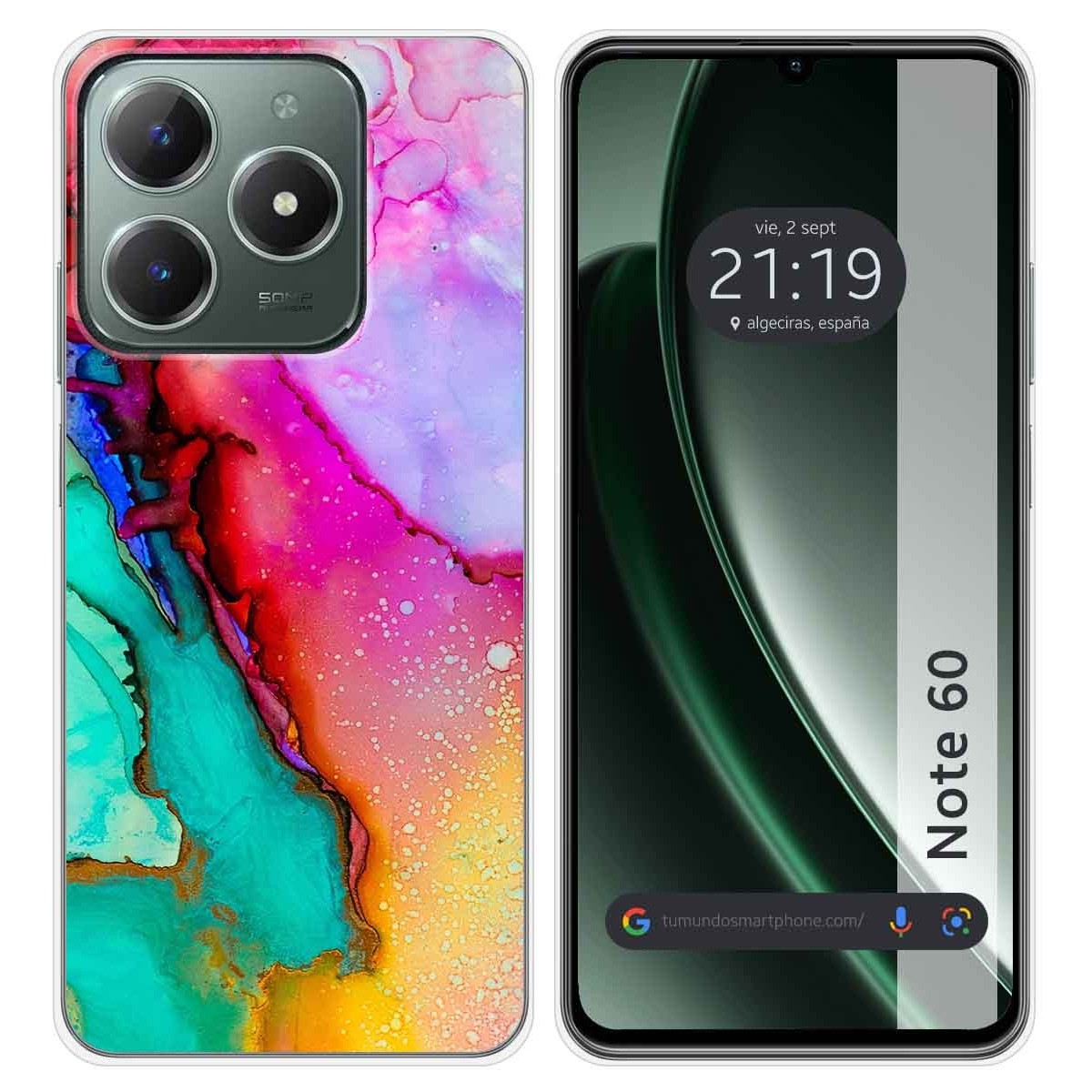 Funda Silicona para Realme Note 60 diseño Mármol 15 Dibujos