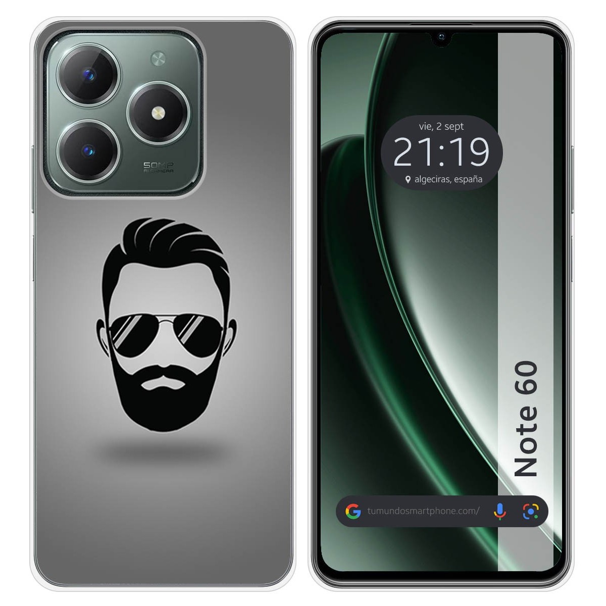 Funda Silicona para Realme Note 60 diseño Barba Dibujos