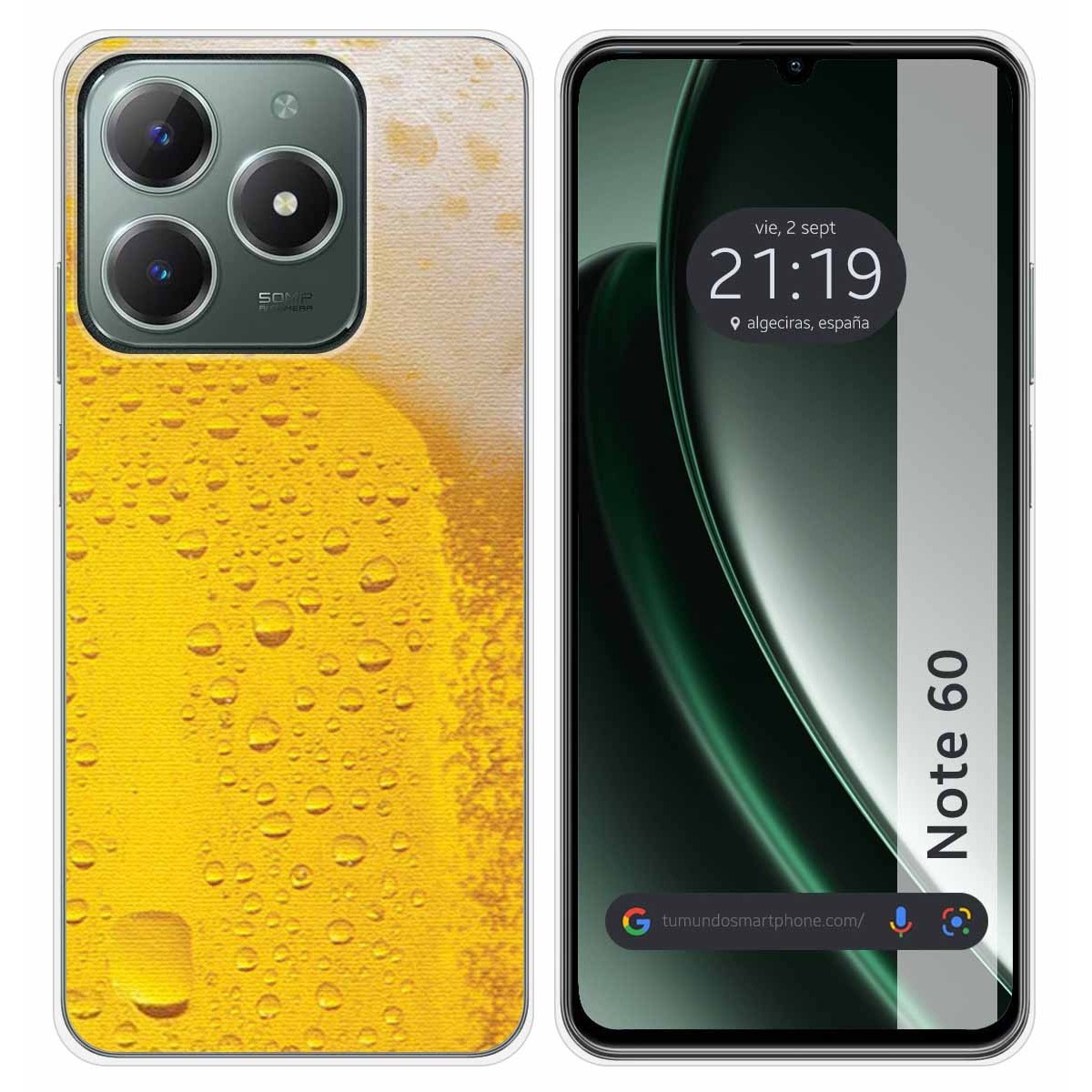 Funda Silicona para Realme Note 60 diseño Cerveza Dibujos