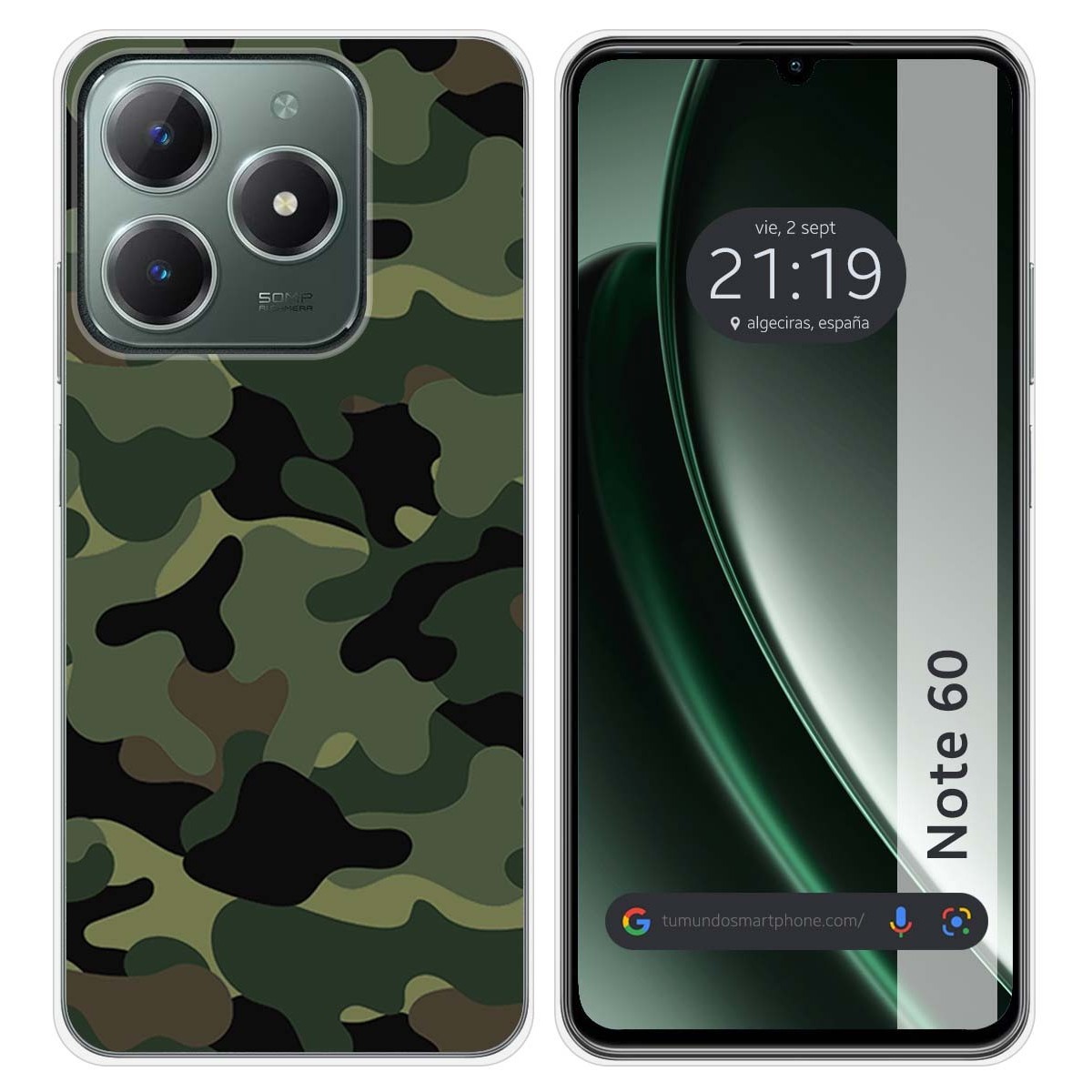 Funda Silicona para Realme Note 60 diseño Camuflaje Dibujos
