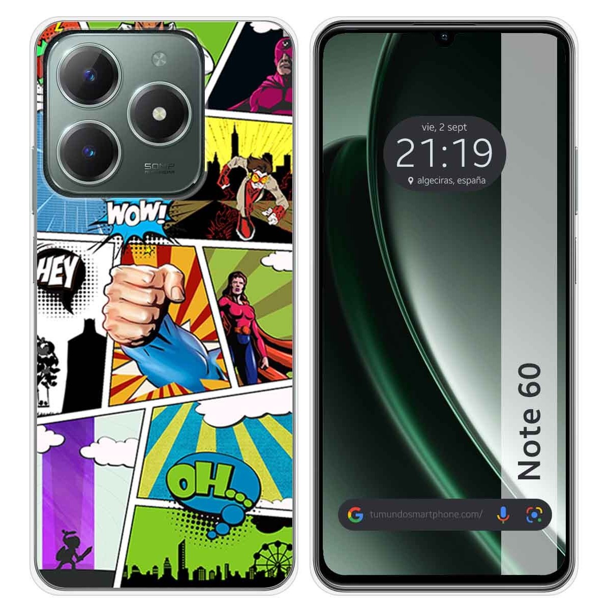 Funda Silicona para Realme Note 60 diseño Comic Dibujos