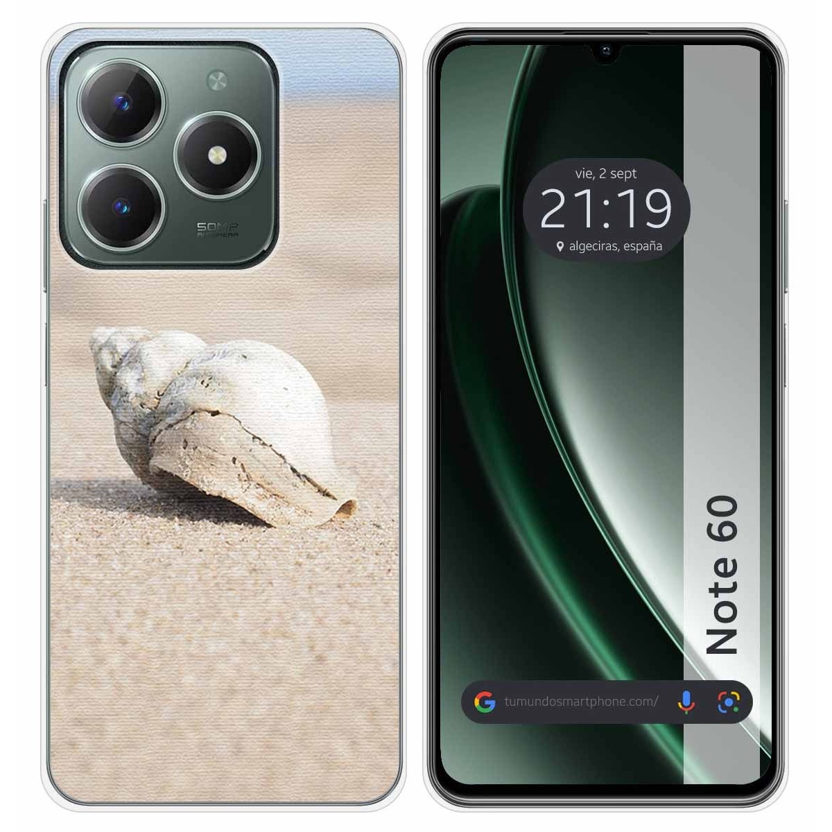 Funda Silicona para Realme Note 60 diseño Concha Dibujos