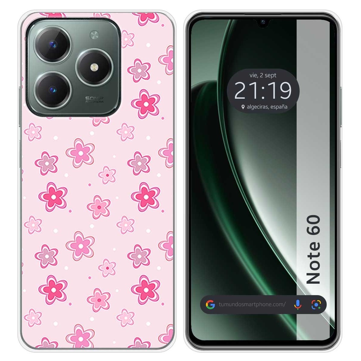 Funda Silicona para Realme Note 60 diseño Flores Dibujos