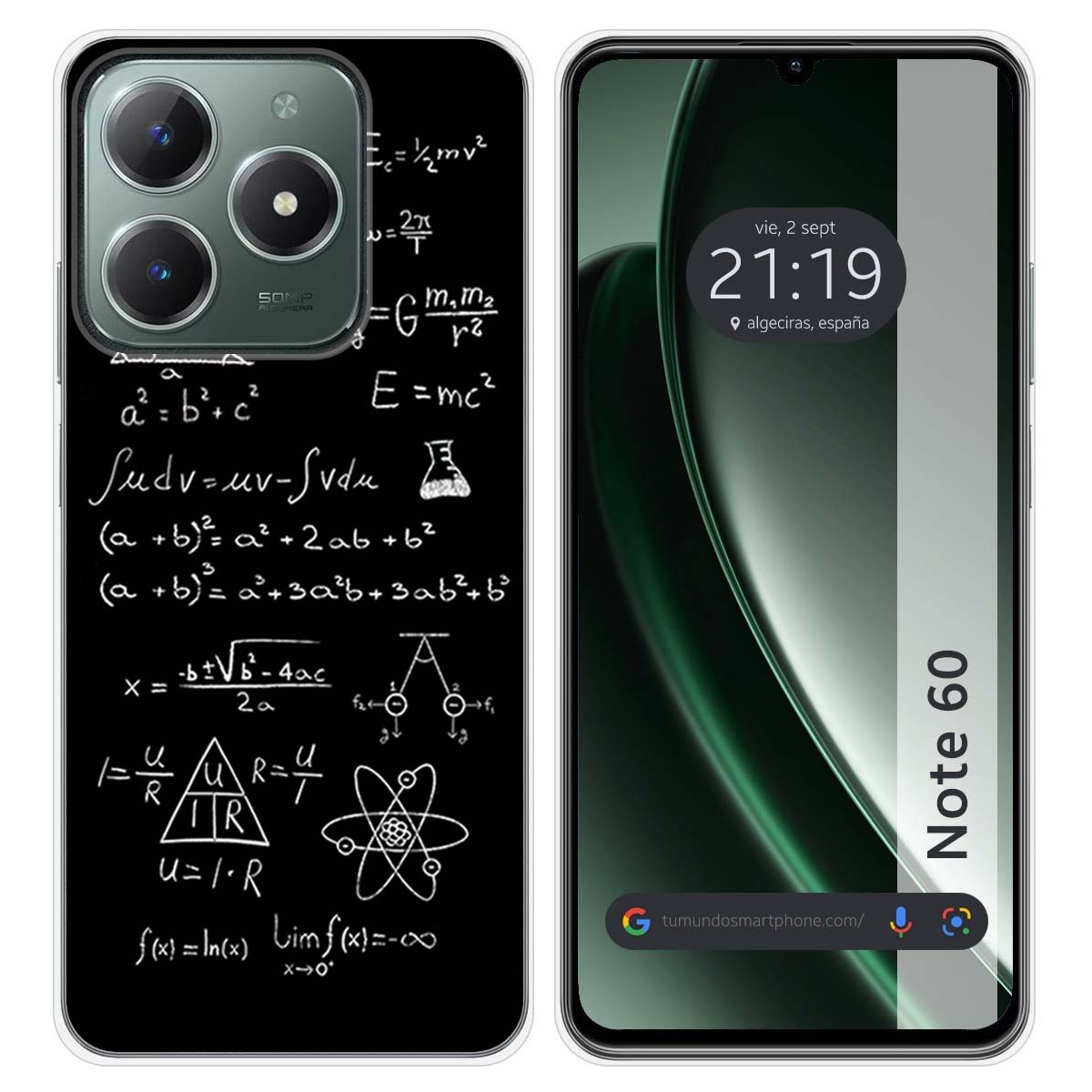 Funda Silicona para Realme Note 60 diseño Formulas Dibujos