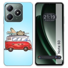 Funda Silicona para Realme Note 60 diseño Furgoneta Dibujos