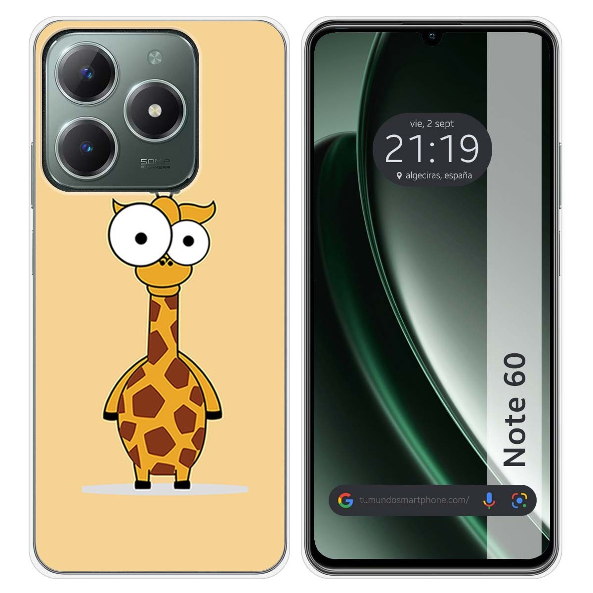 Funda Silicona para Realme Note 60 diseño Jirafa Dibujos